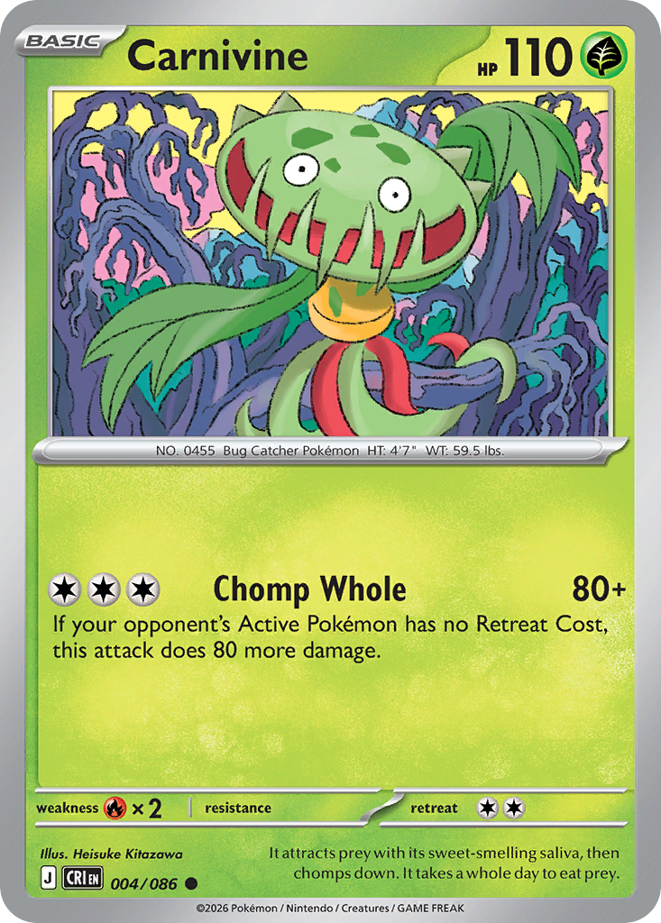 Carnivine #4 — Chaos Rising Common Pokemon card