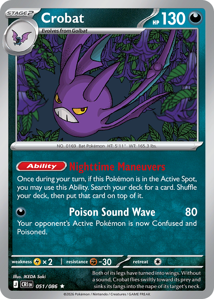 Crobat #51 — Chaos Rising Rare Pokemon card