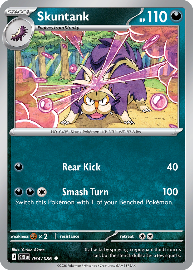 Skuntank #54 — Chaos Rising Uncommon Pokemon card