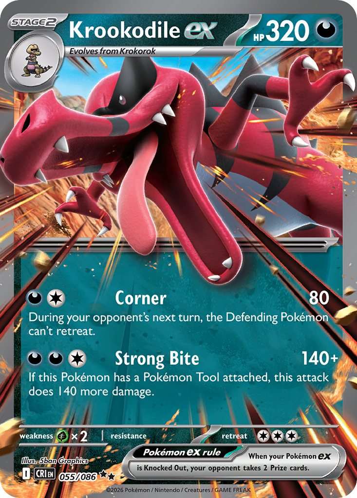 Krookodile ex #55 — Chaos Rising Double Rare Pokemon card