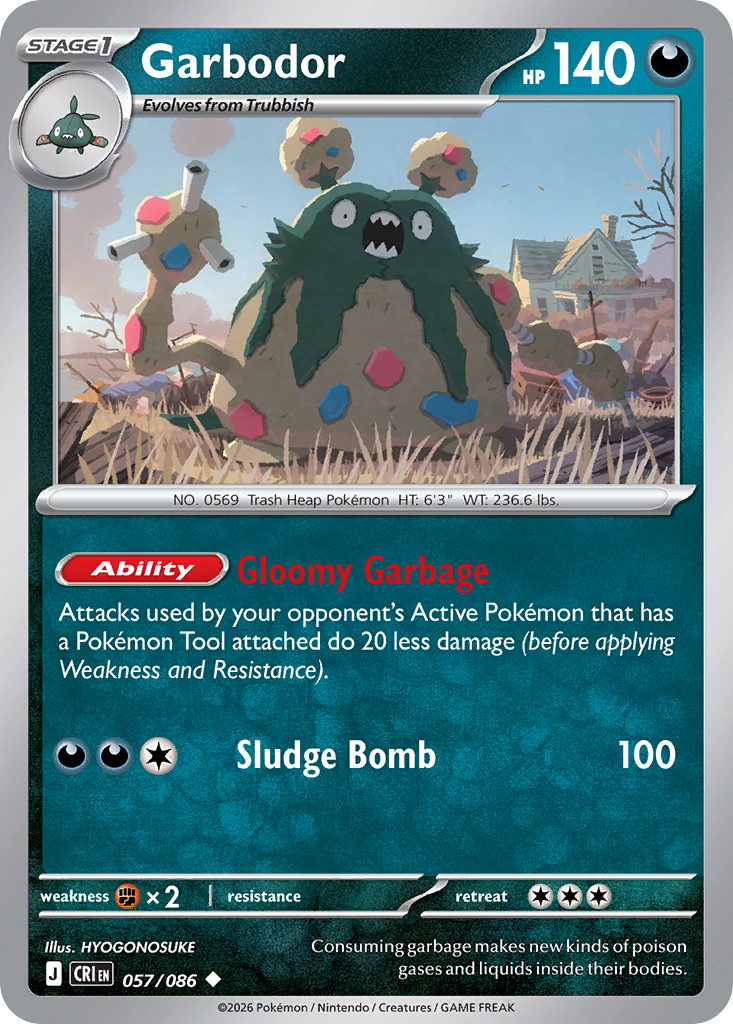 Garbodor #57 — Chaos Rising Uncommon Pokemon card