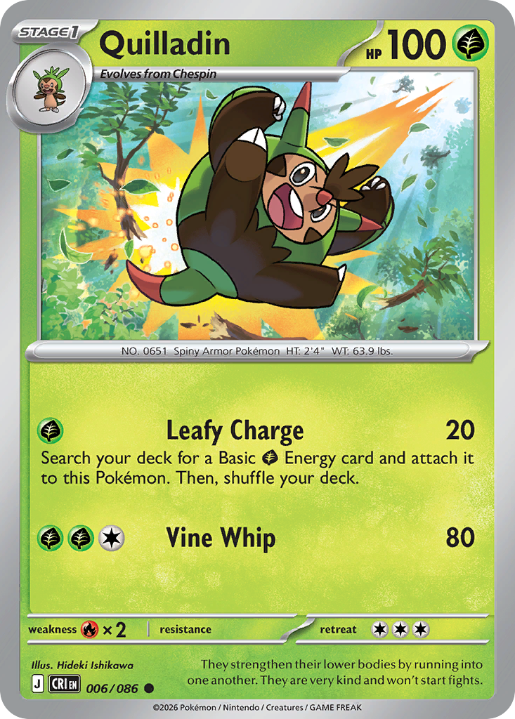 Quilladin #6 — Chaos Rising Common Pokemon card