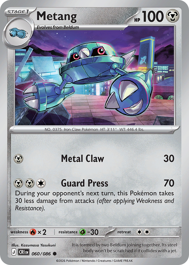 Metang #60 — Chaos Rising Common Pokemon card