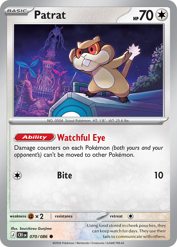 Patrat #70 — Chaos Rising Common Pokemon card