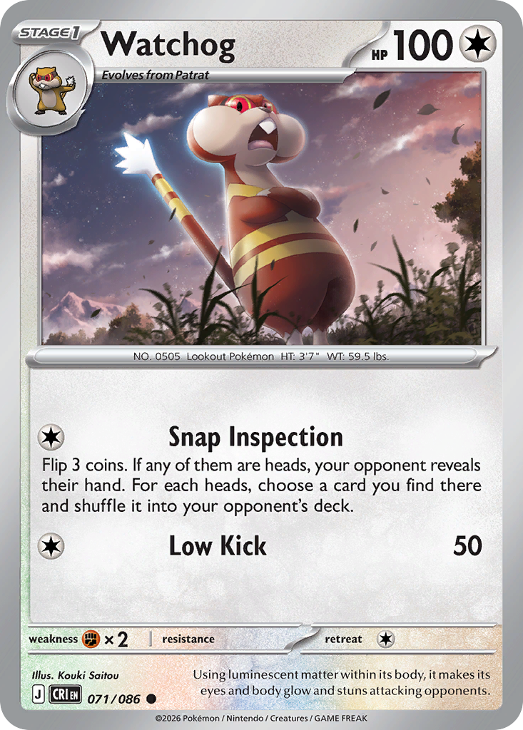 Watchog #71 — Chaos Rising Common Pokemon card