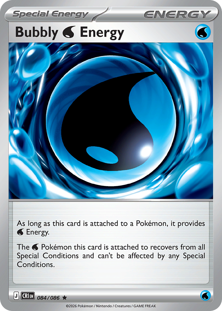Bubbly Water Energy #84 — Chaos Rising Rare Pokemon card