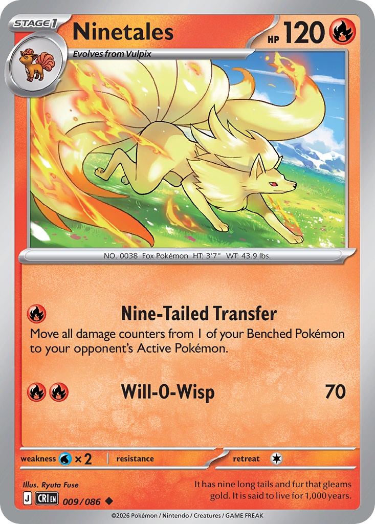 Ninetales #9 — Chaos Rising Uncommon Pokemon card