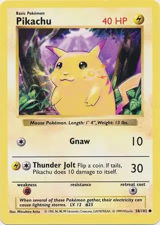 Pikachu Pokemon card